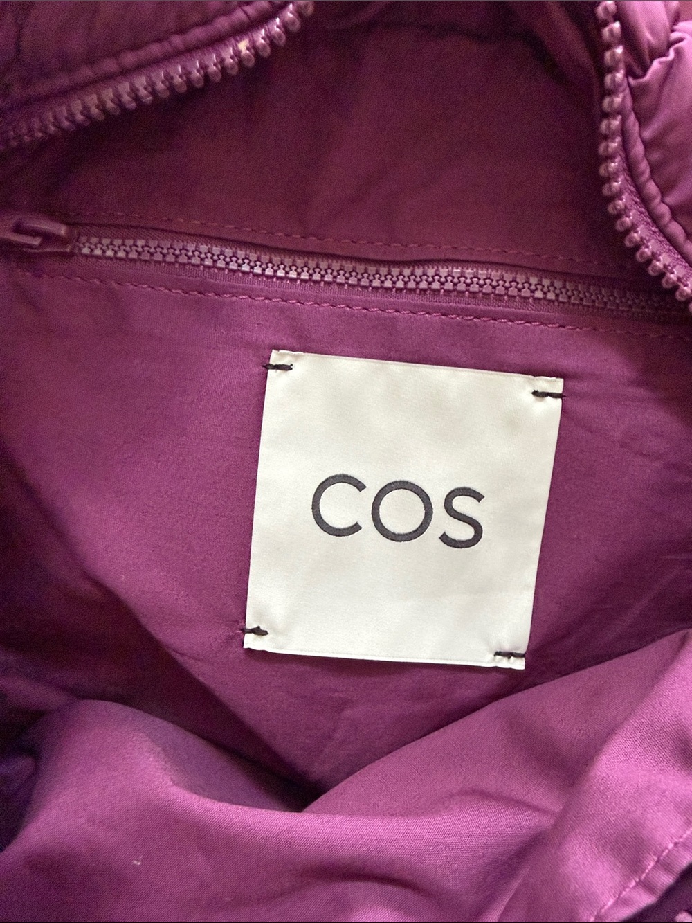 COS Oversized Quilted Crossbody Bag Handbag 100% Recycled Polyester Purple - Picture 3 of 12